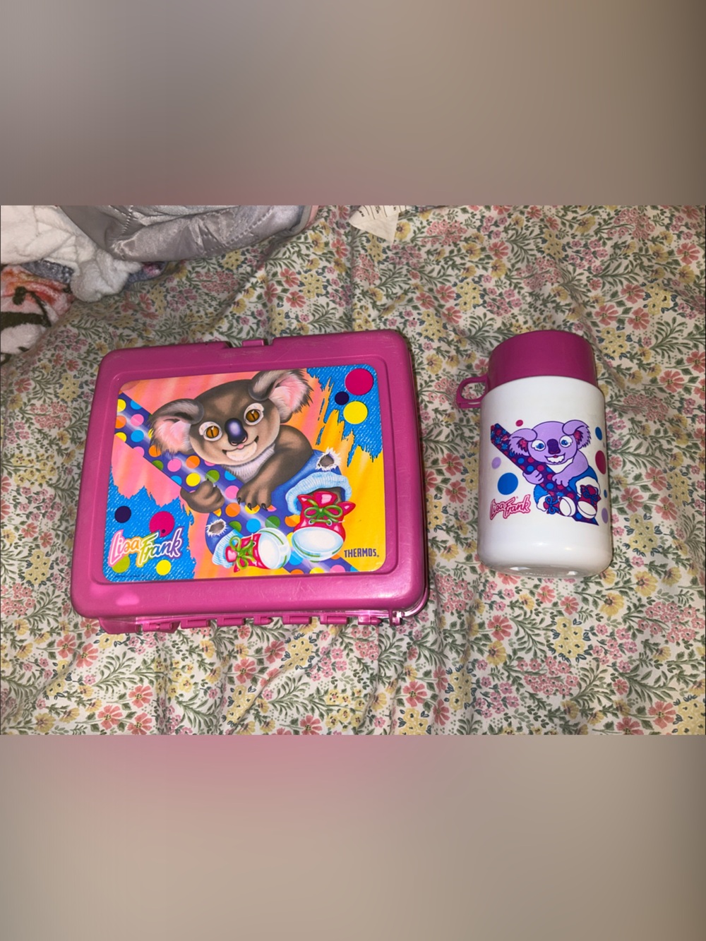 Lisa Frank Hot Pink Koala Lunchbox with Matching Bottle